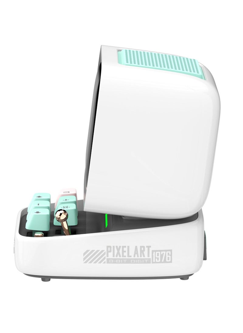 Divoom - Ditoo Pro Retro Pixel art Bluetooth Mini Speaker Game Bluetooth Speaker with Great Audio Quality White - Image 1