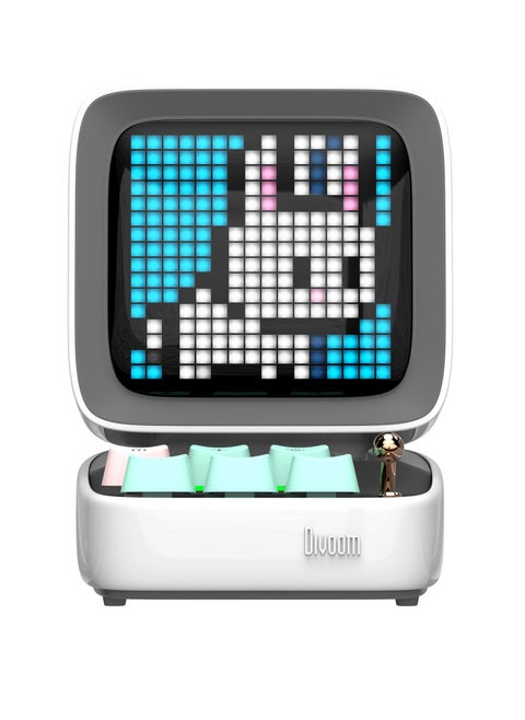 Ditoo Pro Retro Pixel art Bluetooth Mini Speaker Game Bluetooth Speaker with Great Audio Quality White