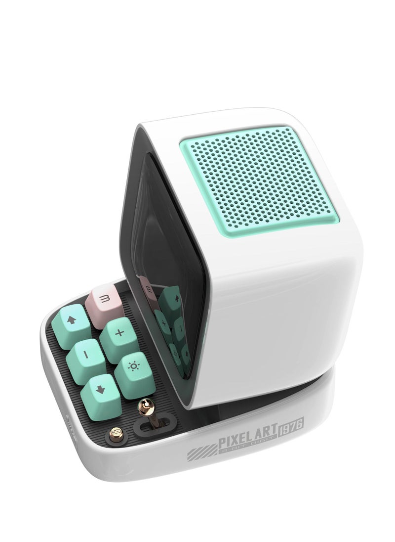 Divoom - Ditoo Pro Retro Pixel art Bluetooth Mini Speaker Game Bluetooth Speaker with Great Audio Quality White - Image 1