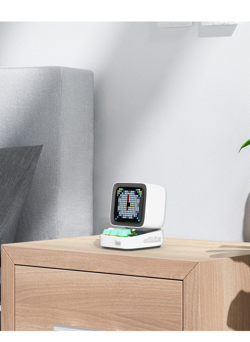 Divoom - Ditoo Pro Retro Pixel art Bluetooth Mini Speaker Game Bluetooth Speaker with Great Audio Quality White - Image 1