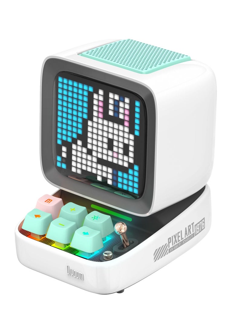 Divoom - Ditoo Pro Retro Pixel art Bluetooth Mini Speaker Game Bluetooth Speaker with Great Audio Quality White - Image 1