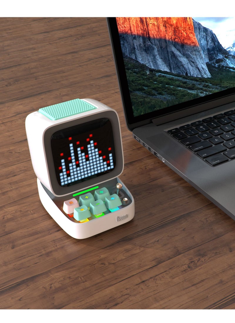 Divoom - Ditoo Pro Retro Pixel art Bluetooth Mini Speaker Game Bluetooth Speaker with Great Audio Quality White - Image 1