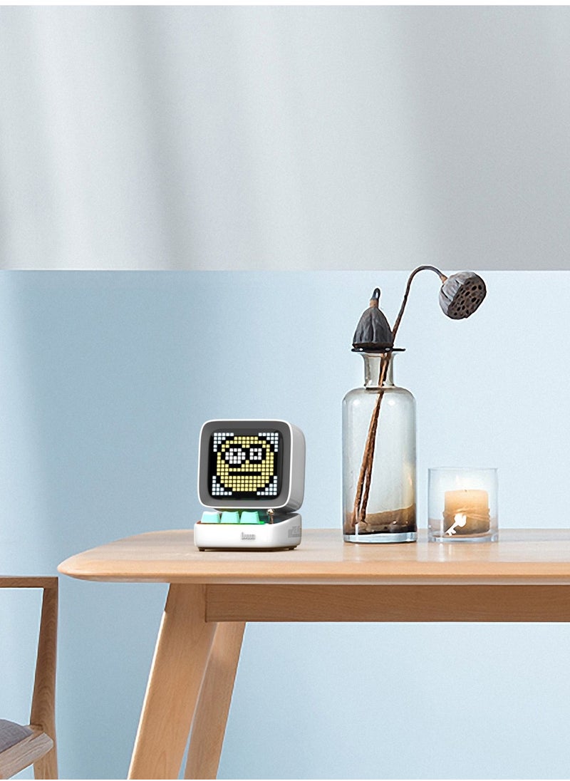 Divoom - Ditoo Pro Retro Pixel art Bluetooth Mini Speaker Game Bluetooth Speaker with Great Audio Quality White - Image 1