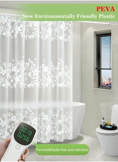 LEOKOR Waterproof and Moisture-proof Shower Curtain White Flower Partition Curtain for Bathroom  - Image 3