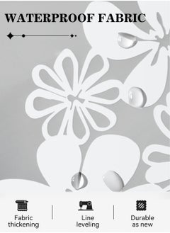 LEOKOR Waterproof and Moisture-proof Shower Curtain White Flower Partition Curtain for Bathroom  - Image 4
