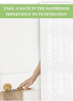 LEOKOR Waterproof and Moisture-proof Shower Curtain White Flower Partition Curtain for Bathroom  - Image 5