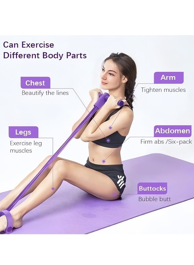 Generic Pedal resistance pull rope+ 8 shaped puller,Rally Package,open back，sit-up pull rope,four-tube foot pedal puller,foot pedal for yoga，fitness equipment, for Abdomen Arm/Waist/Leg Stretching Slimming Training - Image 2