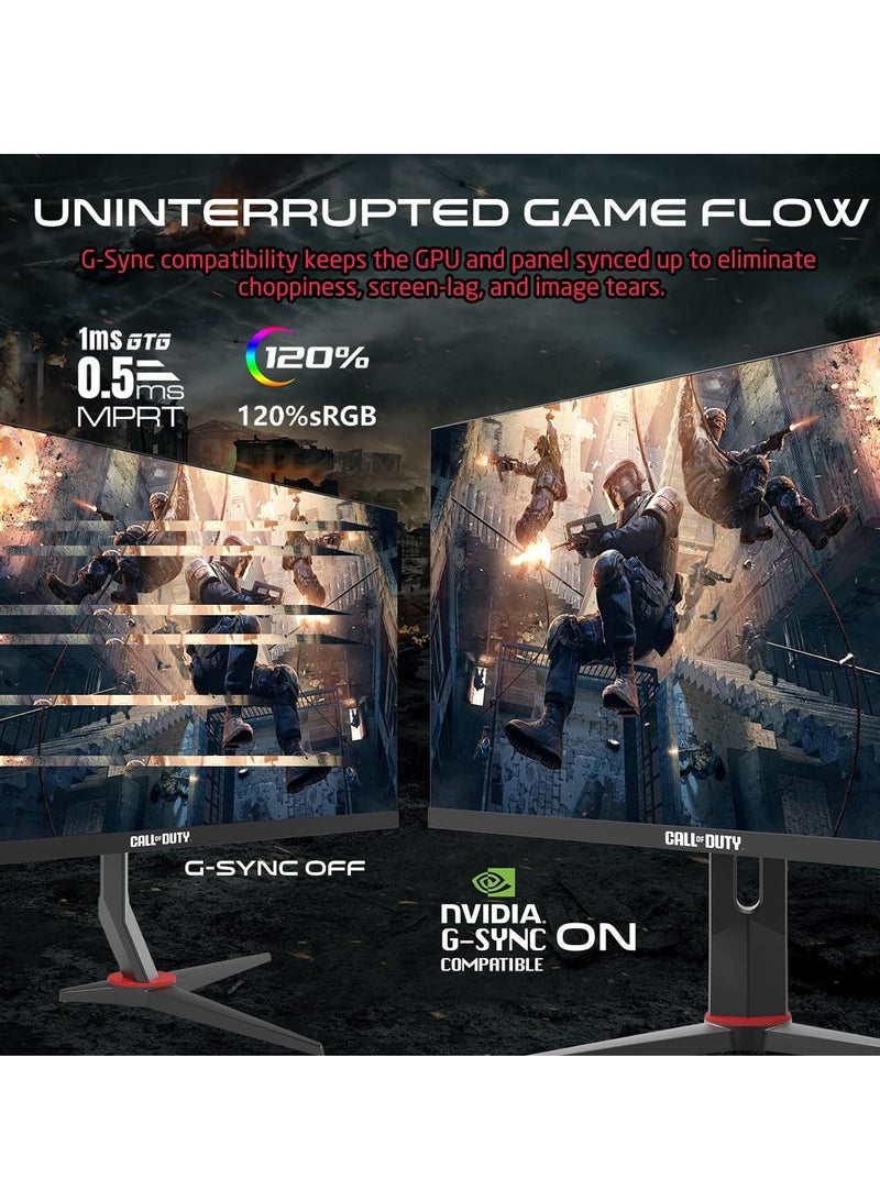 GAMEON 27" Inch Call Of Duty Gaming Computer Monitor (1920x1080) Fast IPS, FHD 1080P, 180Hz Refresh Rate, 0.5ms Response Time, LED, HDMI 2.1, 16:9 Wide Screen with Adjustable Stand (Support VRR & PS5) ‎COD27FHD180IPS | Black - Image 5