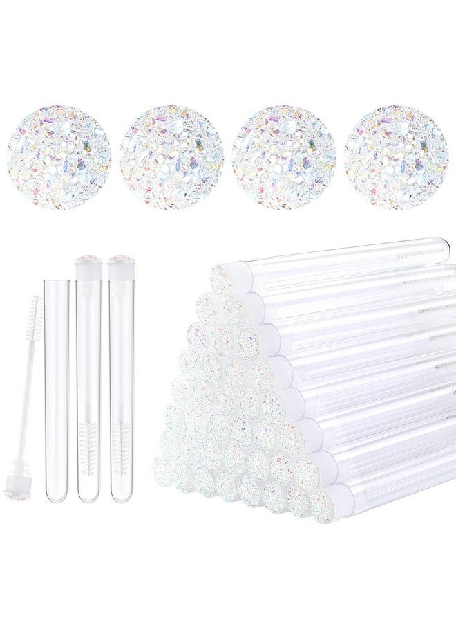Dming 20Pcs Eyelash Brush Lash Wand Makeup Tool Eyelash Extension Supplies Cleaning Brush Diamond Mascara Star White - Image 1