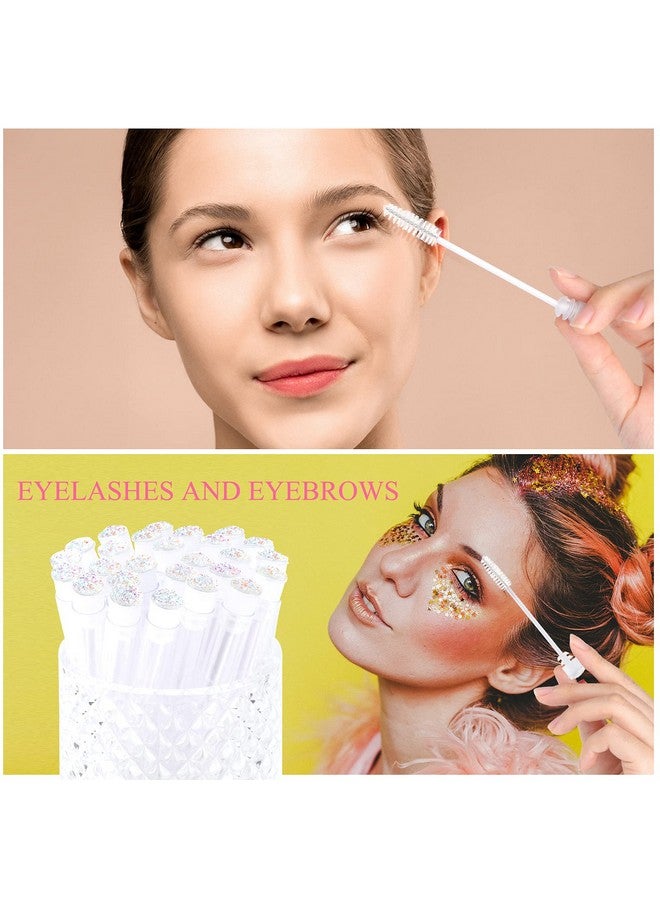 Dming 20Pcs Eyelash Brush Lash Wand Makeup Tool Eyelash Extension Supplies Cleaning Brush Diamond Mascara Star White - Image 4
