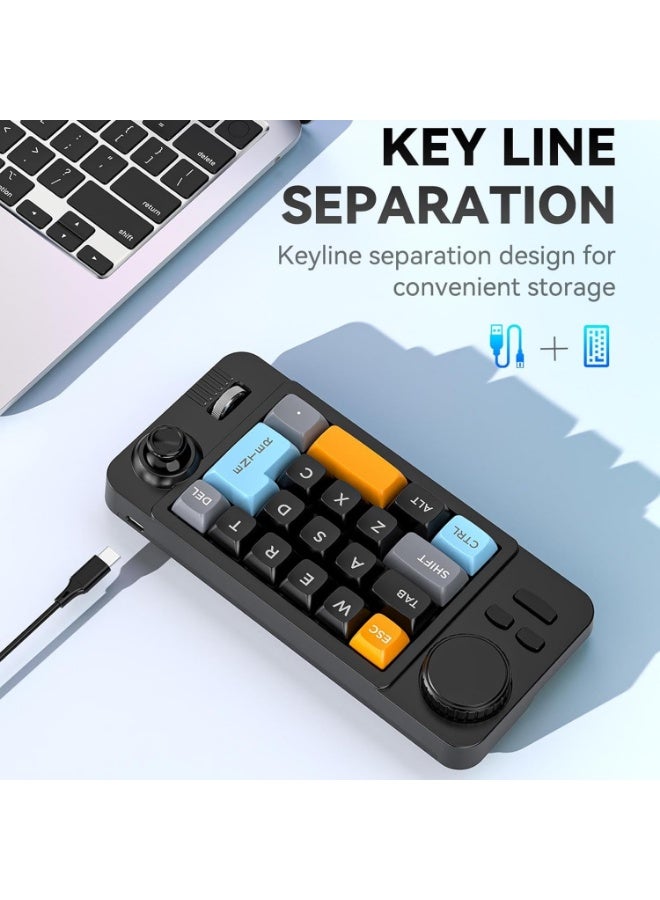 كيبورد ميكانيكي ماكرو بيد واحدة من ليكيفي، 19 مفتاح قابل للبرمجة، اضاءة خلفية LED RGB، بكرة مقبض سلكي USB، مفاتيح تبديل سريع، مفتاح كامل بدون تعارض للالعاب والعمل على الكمبيوتر او اس اكس - Image 3