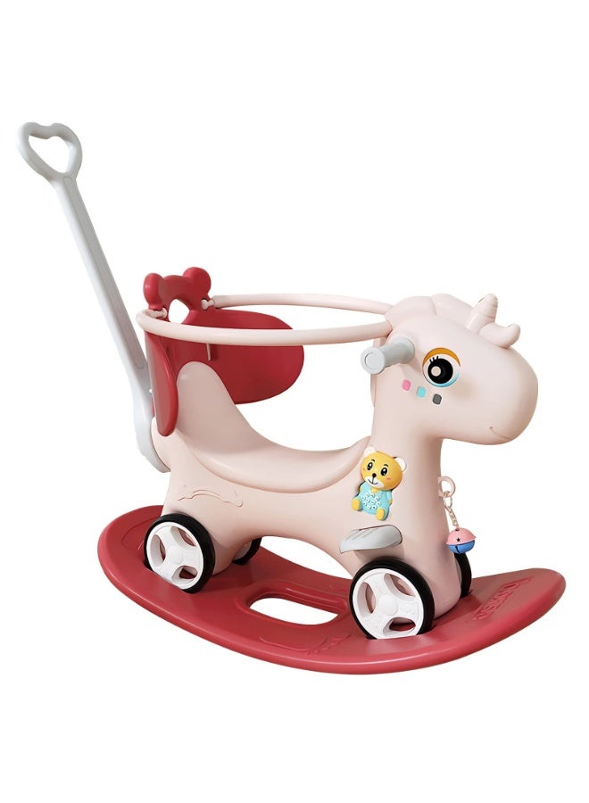 Rocking Horse 3 IN 1 Baby Rocking Horse Ride On Toys for Toddler 1-6 Years Balance Bike Toys for Balance Bike with 4 Silence Wheels with Sunshade - Image 1