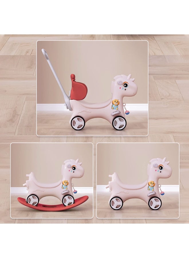 Rocking Horse 3 IN 1 Baby Rocking Horse Ride On Toys for Toddler 1-6 Years Balance Bike Toys for Balance Bike with 4 Silence Wheels with Sunshade - Image 2