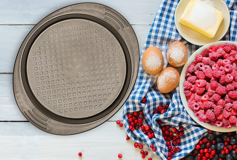 T-fal TEFAL Baking Tray | Easy Grip Round Cake 23cm | Carbon Steel | Easy Handling | Large Handles | Non-Stick Coating | Easy Release | Easy Cleaning | Dark Grey | 2 Years Warranty | J1629645 - Image 4
