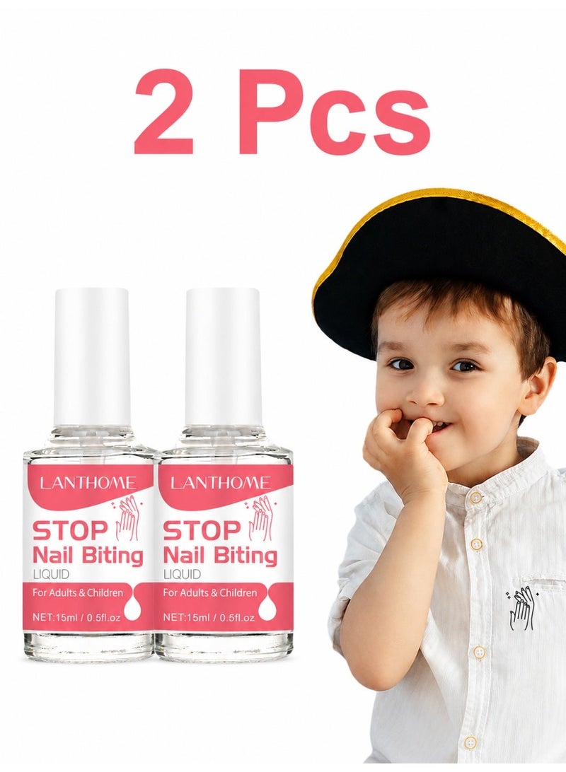 Lanthome Nail Biting Treatment for Kids, Natural Thumb Sucking Pain Relief for Kids, Bitters, Plant Extracts (2*15ml) - Image 1