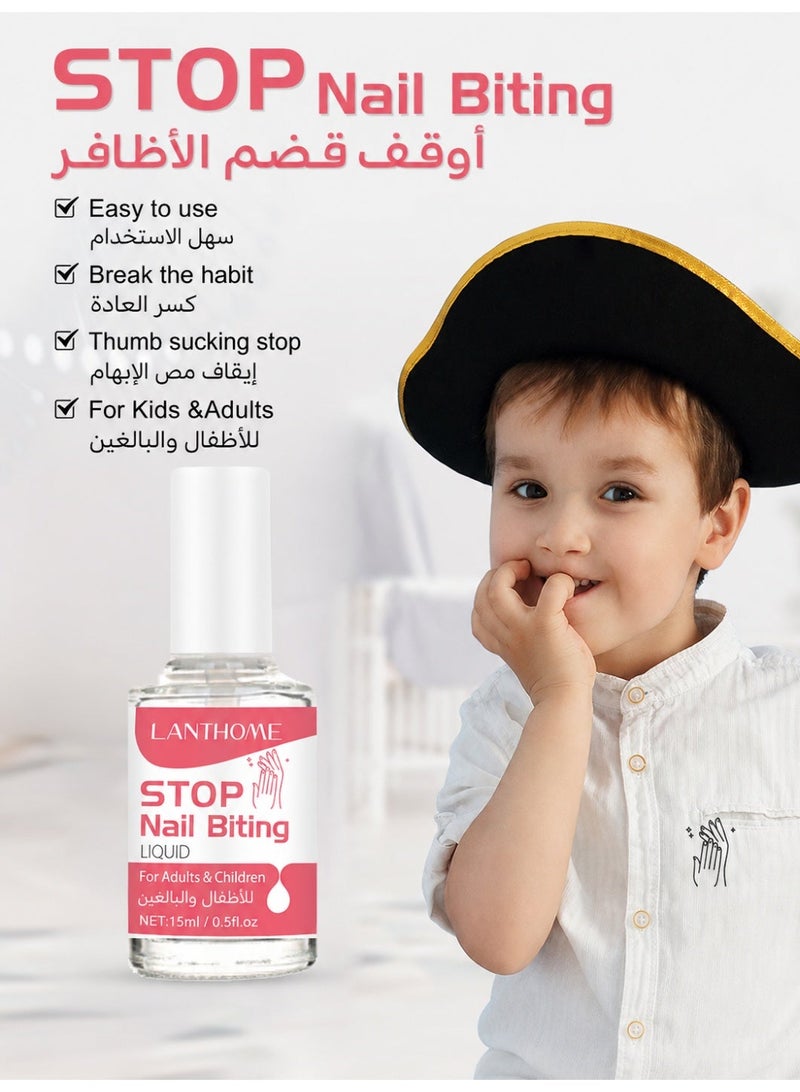 Lanthome Nail Biting Treatment for Kids, Natural Thumb Sucking Pain Relief for Kids, Bitters, Plant Extracts (2*15ml) - Image 2