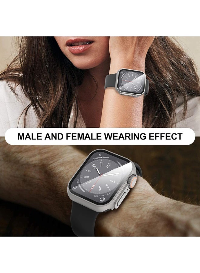 KENSUO for Apple Watch 40mm Screen Protector Case, [ Looks Like Ultra Protector Case ] Tempered Glass Unique Design Case Cover for iWatch Series 6/5/4/Series SE 2 40mm (Titanium for iWatch 40mm) - Image 3