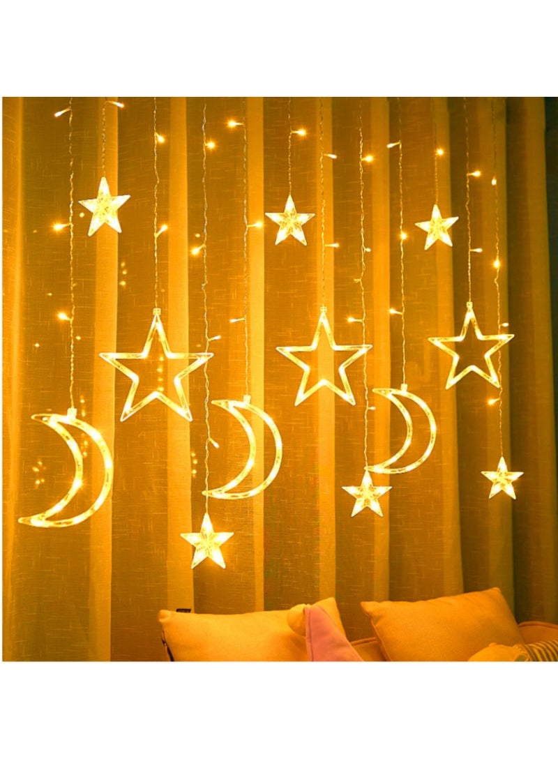 زينة رمضان أضواء سلسلة، قمر نجمة رمضان عيد ستارة نافذة سلسلة أضواء LED تعمل بالبطارية - Image 1