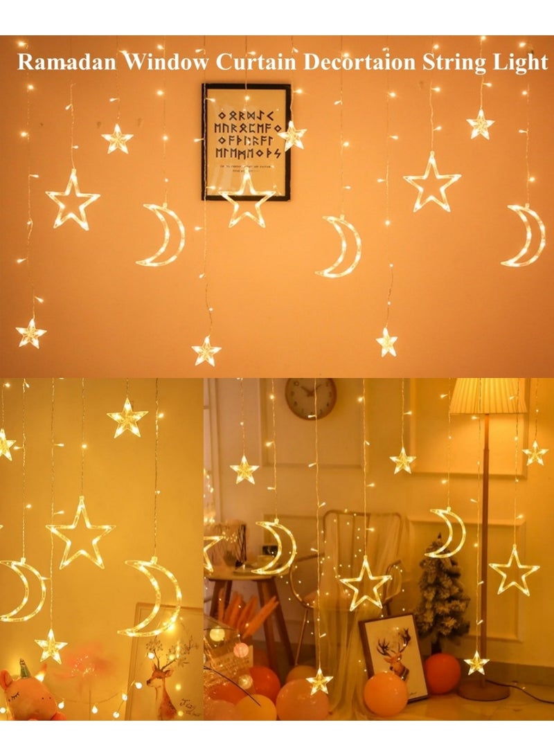 زينة رمضان أضواء سلسلة، قمر نجمة رمضان عيد ستارة نافذة سلسلة أضواء LED تعمل بالبطارية - Image 4