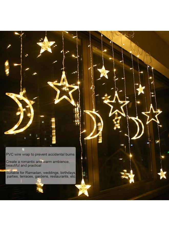 زينة رمضان أضواء سلسلة، قمر نجمة رمضان عيد ستارة نافذة سلسلة أضواء LED تعمل بالبطارية - Image 5