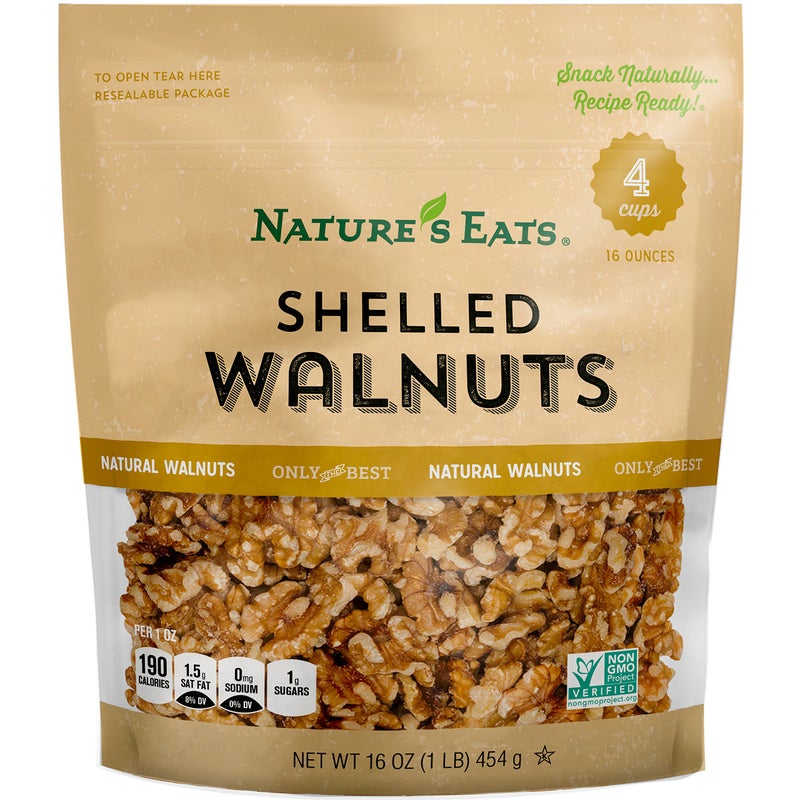 Nature's Eats Natures Eats Shelled Walnuts 16 oz  100 Natural Raw Walnut Halves  Pieces  Unsalted Healthy Snack  Fresh Crunchy Kosher Certified NonGMO KetoFriendly Baking  Cooking Nuts - Image 3