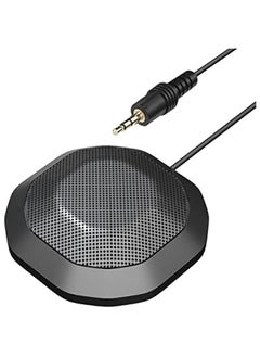 LOUJIN Portable 3.5mm Plug Conference Microphone 360° Omnidirectional Condenser Computer PC Mic Plug and Play Small Microphone for PC Laptop Video Conference Chatting Gaming Recording Online Class Sky