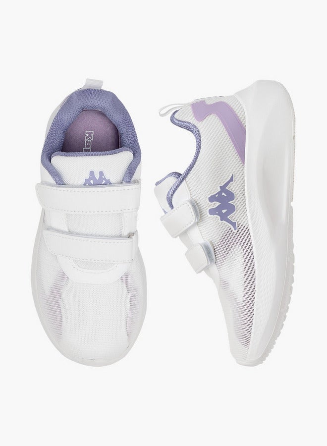 Kappa Girls' Logo Applique Sports Shoes with Hook and Loop Closure - Image 1