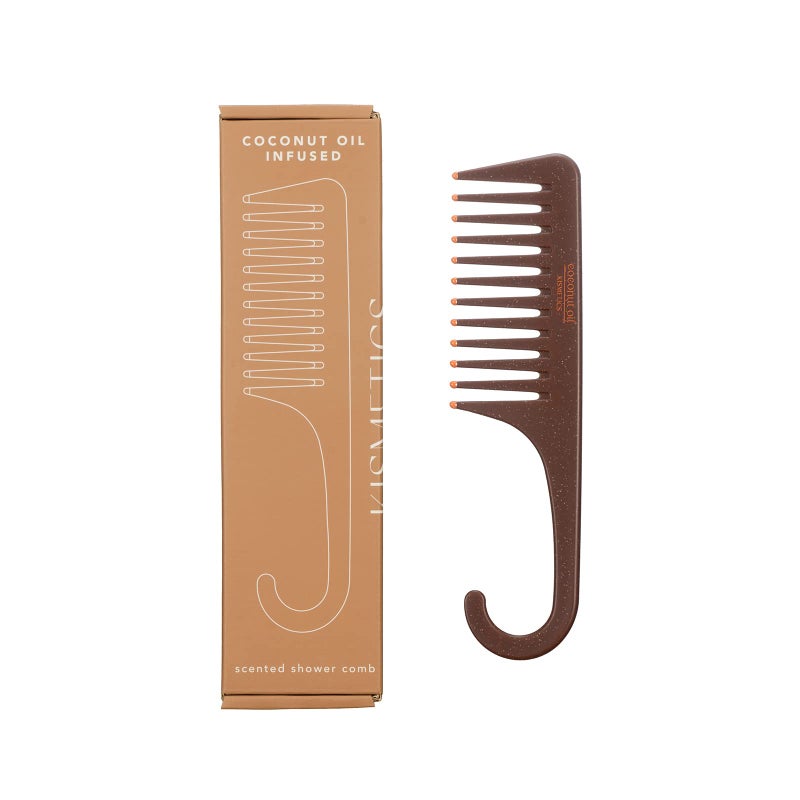 KISMETICS - Coconut Oil Infused, Scented Shower Comb, Wide Tooth Comb for Detangling Wet or Dry hair. For All Hair Type - Image 1