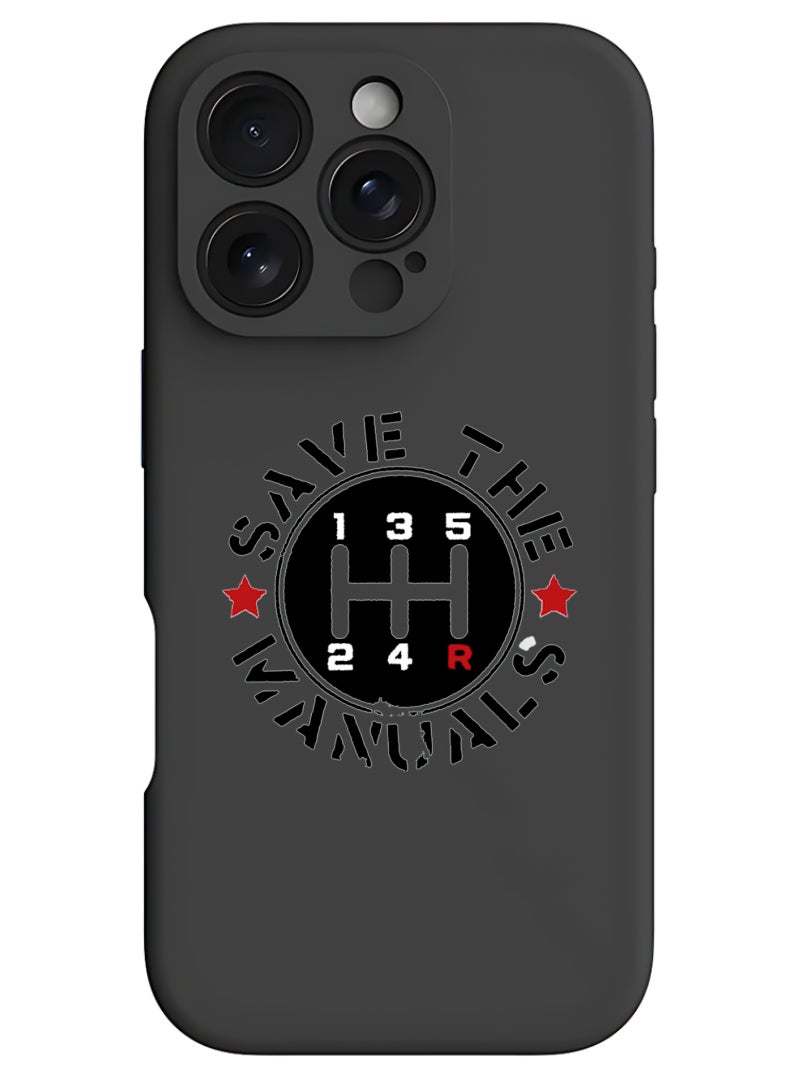 Theodor iPhone 16 Pro Max Black Protective Slim Fit Case Liquid Silicone Cover with Full Body Protection Anti-Scratch Shockproof Case For iPhone - Save Manuals - Image 1