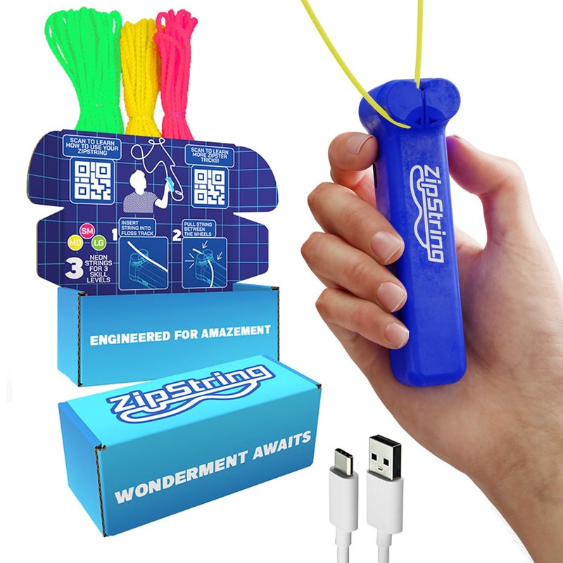 ZipString Original - As Seen on Shark Tank - Classic Rope Launcher Toy, Perfect for Kids & Adults - Fly a String Loop in The Air for Endless Tricks & Fun, Wonderment Awaits, Bold Blue - Image 1