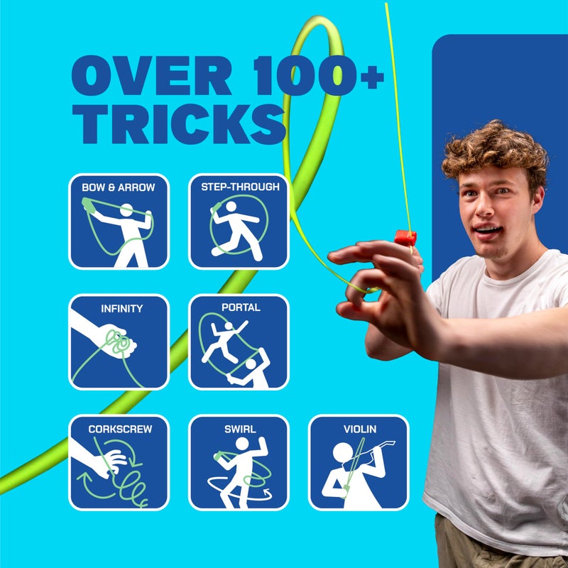 ZipString Original - As Seen on Shark Tank - Classic Rope Launcher Toy, Perfect for Kids & Adults - Fly a String Loop in The Air for Endless Tricks & Fun, Wonderment Awaits, Bold Blue - Image 4