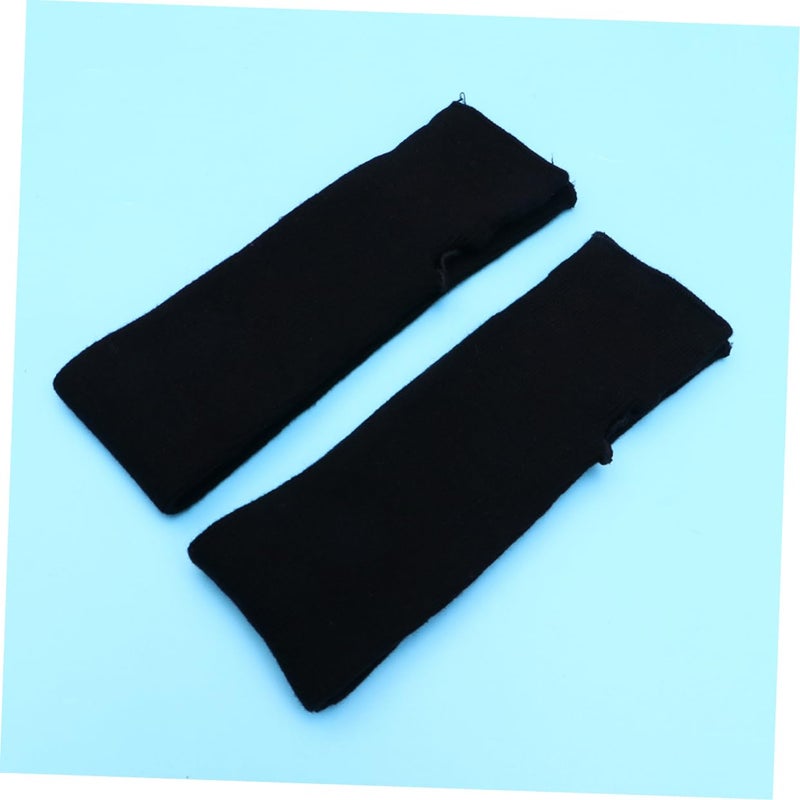 Black Forearm Protection Gloves With Thumb Holes Hand Warmers Tattoo Covers - Image 3