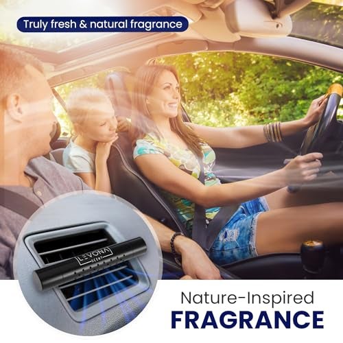 LEVONA SCENT Levona Car Vent Clip: Luxury Car Diffuser - 5 Assorted Scent Sticks Variety Pack - Air Freshener for Men & Women - Black - Image 4