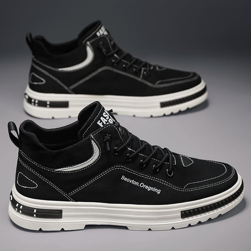 Canvas Men'S Shoes Summer Casual Black Sneakers Slip-On Cloth Shoes Work Safety Trendy Shoes - Image 2