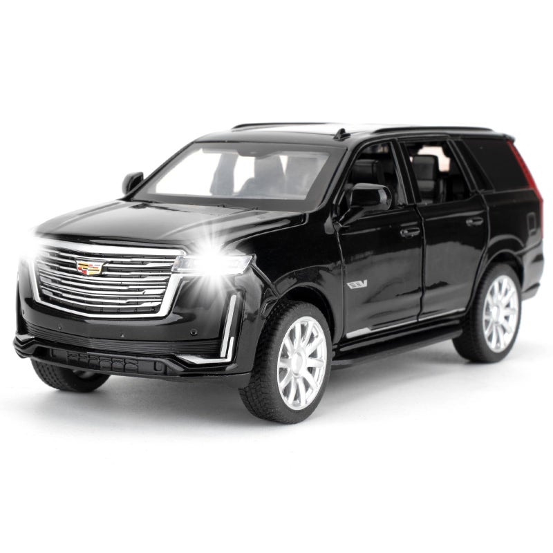 LOVEPOSELY 132 Scale Car Model Compatible for Collectible Escalade SUV Diecast Toy Vehicle Zinc Alloy Pull Back Toy Car with Sound and Light for Adult Boys Girls 3 4 5 6 7 8 Black - Image 2