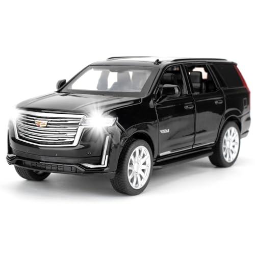 LOVEPOSELY 132 Scale Car Model Compatible for Collectible Escalade SUV Diecast Toy Vehicle Zinc Alloy Pull Back Toy Car with Sound and Light for Adult Boys Girls 3 4 5 6 7 8 Black - Image 1