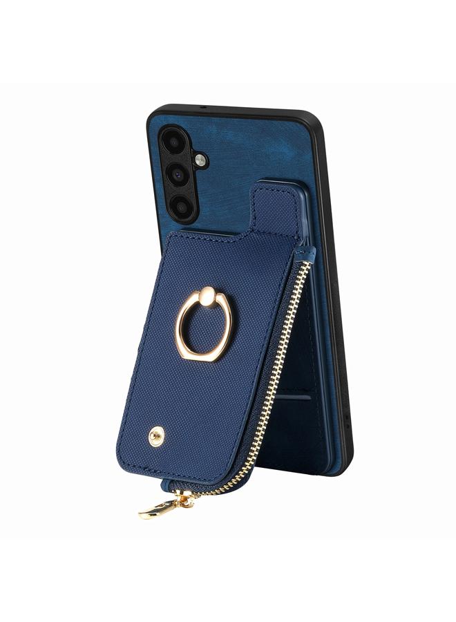 S-TOP Case For Samsung Galaxy A05 Cross Leather Ring Vertical Zipper Wallet Back Phone Case - Image 2