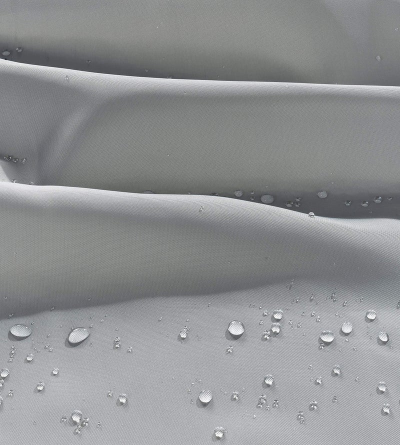 homewards Dyed Grey Water Repellant Polyester Shower Curtain with Hooks - 180cm x 180cm (6ft x 6ft) - Image 2