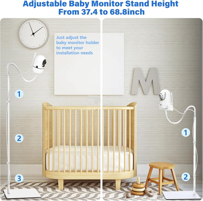 wochel Baby Monitor Stand for HelloBabyNanit ProOptics DXR8 ProVtechMomcozy BM01OwletEufyMotorola Baby Camera Universal Adjustable Baby Monitor Mount Holder - Image 4