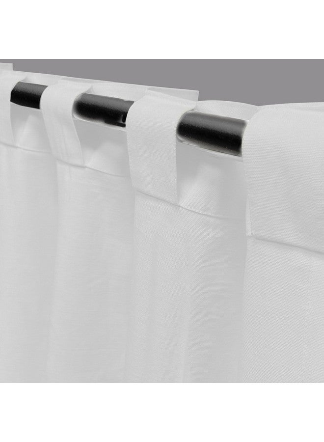 LINENWALAS Linenwalas Cotton Curtains Set Of 2, Door Curtains For Home , Hangs Elegantly With Back Loops (4.5Ft X 7 Ft, White) - Solid, Sheer, Back Tab - Image 3