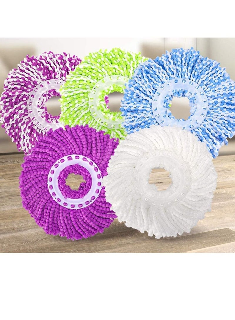 KASTWAVE 5 Pack Mop Replacement Heads Compatible with Spin Mop, Microfiber Spin Mop Refills, Easy Cleaning Mop Head Replacement - Image 1