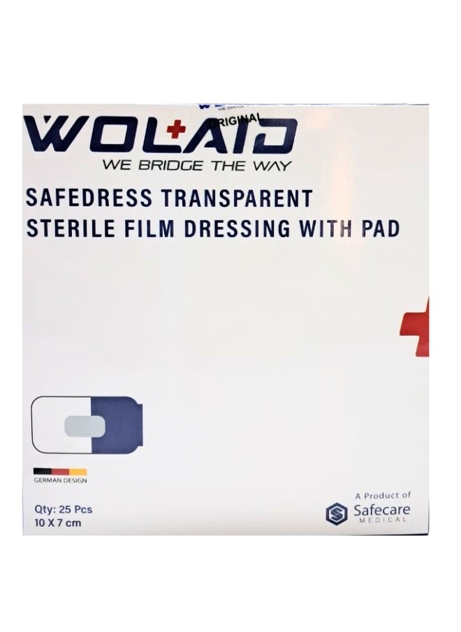 WOLAID Wolaid Trnsp Steril Wound Dressing Pad 7X10Cm 25"S 