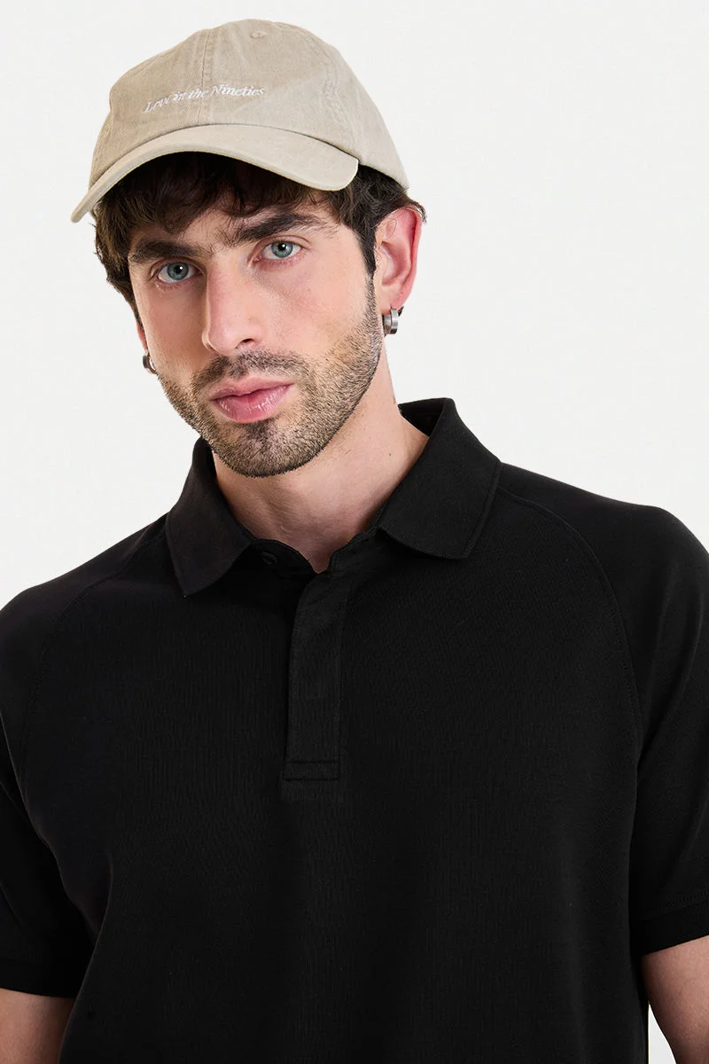 SNITCH Black Black Solid Half Sleeve Regular Fit Core Lab T-Shirt for Men | Best Price UAE