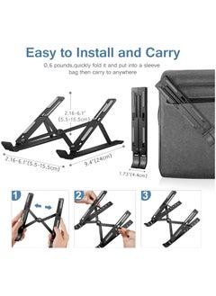 Generic Laptop Stand Is Made Of High-quality Aluminum, Adjustable And Foldable For All Laptops - Black  - Image 3