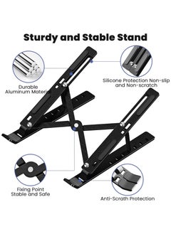 Generic Laptop Stand Is Made Of High-quality Aluminum, Adjustable And Foldable For All Laptops - Black  - Image 2