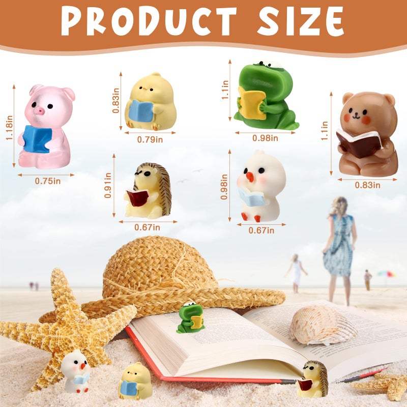 RoundFunny 24 Pcs Reading Gifts for Women Mini Resin Animals Book Lovers Book Club Gifts Bookish Weird Tiny Resin Ornaments Animals Figurine for Librarian Readers Teacher Bookstore Workers - Image 3