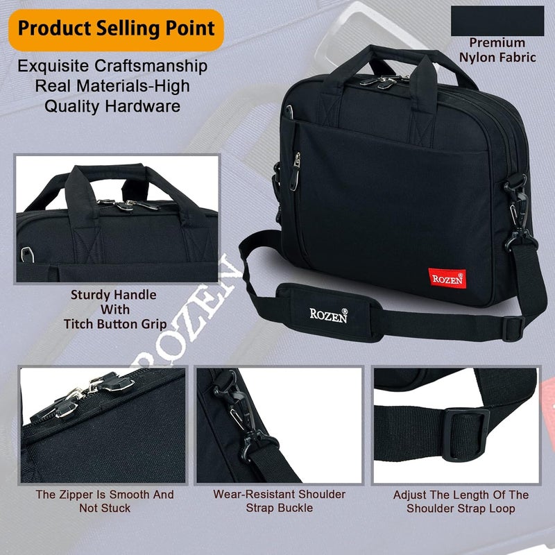 ROZEN 15.6 inch (39.6cm) Laptop Briefcase Shoulder Sling Office Business Professional Travel Messenger Bag for Men and Women Water Repellent Formal Executive Bags - Image 5