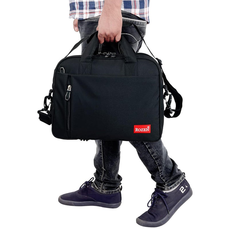ROZEN 15.6 inch (39.6cm) Laptop Briefcase Shoulder Sling Office Business Professional Travel Messenger Bag for Men and Women Water Repellent Formal Executive Bags - Image 4