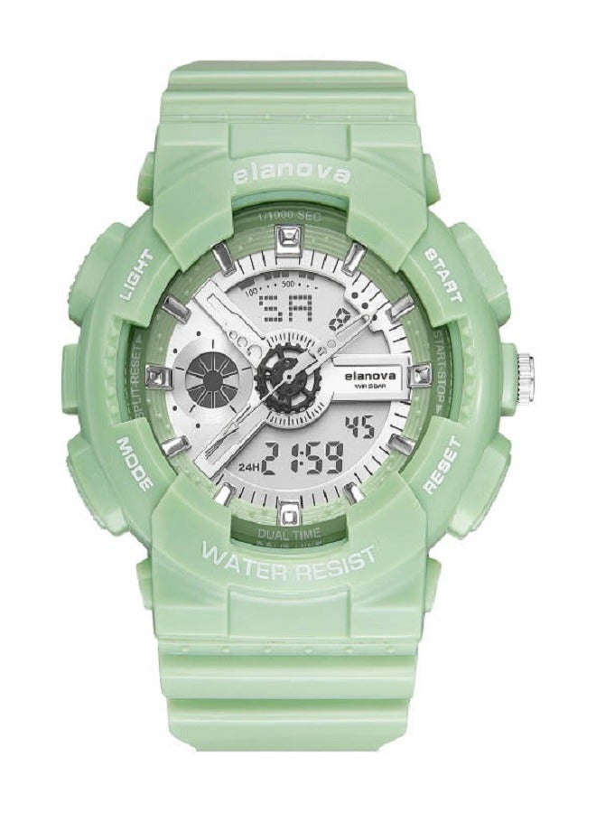 إيلانوفا ساعة يد  بعقارب وشاشة رقمية، مقاومة للماء، بسوا مقاوم للتلف،  طراز EL908 - Image 1