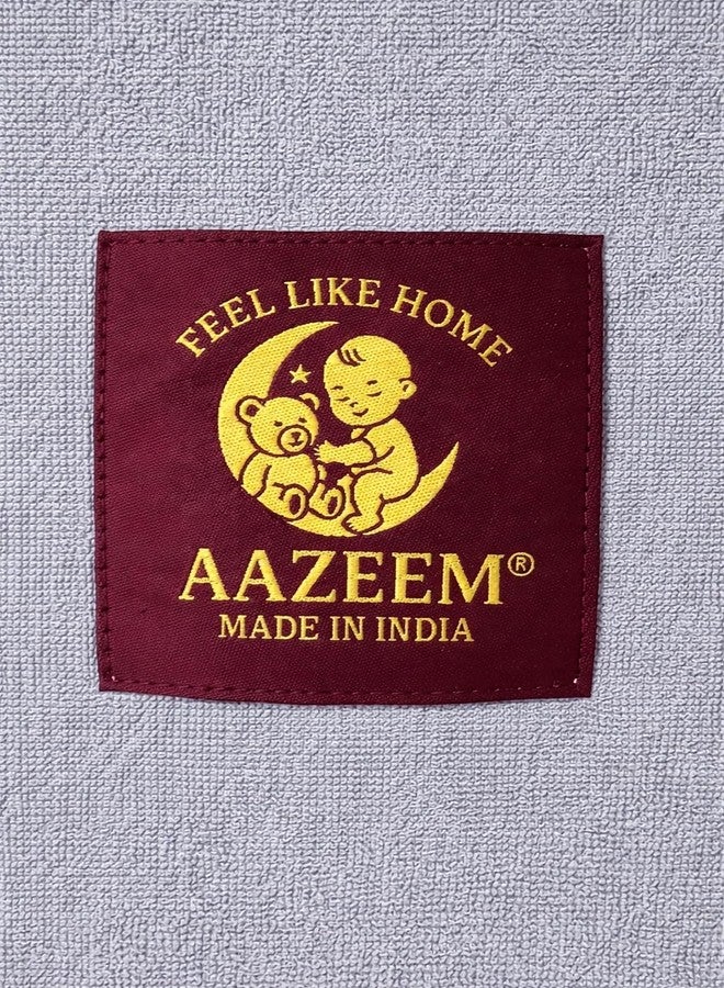 Aazeem Anti-Piling Fleece Extra Absorbent Instant Dry Sheet |Baby Bed Protector, Waterproof Baby Sheet|Washable|Perfect for Kids|Cotton Terry|Grey | Large Size |Set of 2| - Image 5